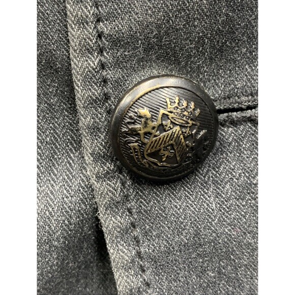 EXPRESS Mens Military Chore Jacket Ribbed Collar Button Accents Dark Gray Medium - Picture 15 of 16